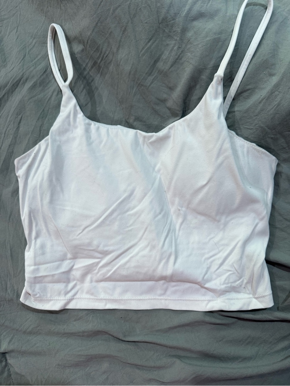 Amazon White Spaghetti Strap Cropped Tank Top